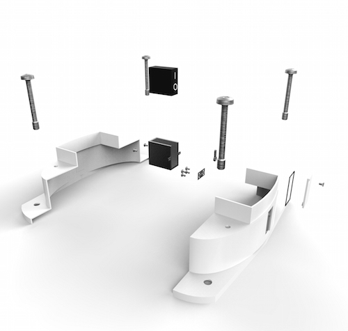 Standing indicator base exploded view