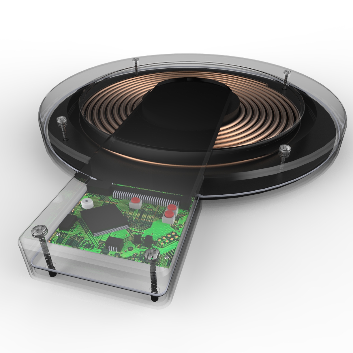 Ground charger top clear view render