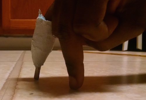 Pinky finger in a plaster socket